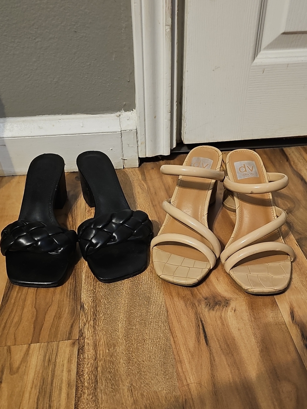 2 Pairs Women’s Heels – Size 7 | Black & Nude